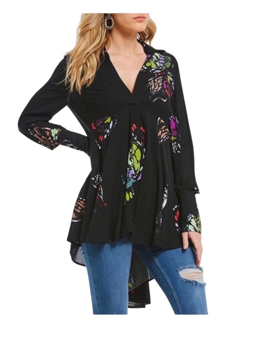 Free People Field Of Butterflies Tunic Size Small